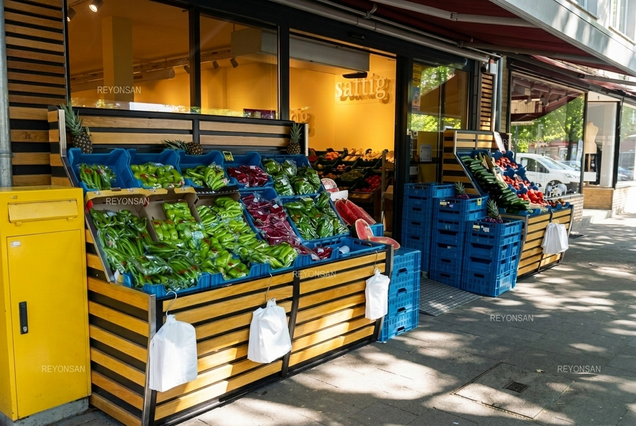 Obst- und Gemüseregale