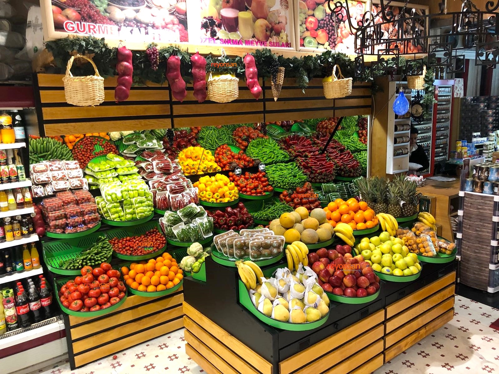 Tablalı Ahşap Manav Tezgahı (TD3)