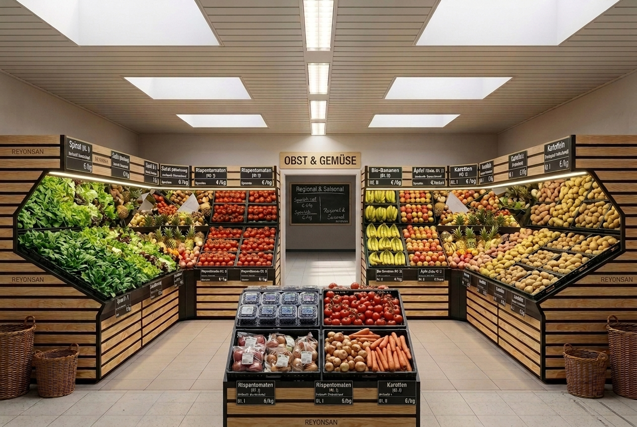 Rys Manav Reyonu Obst und Gemüseschräge Regal